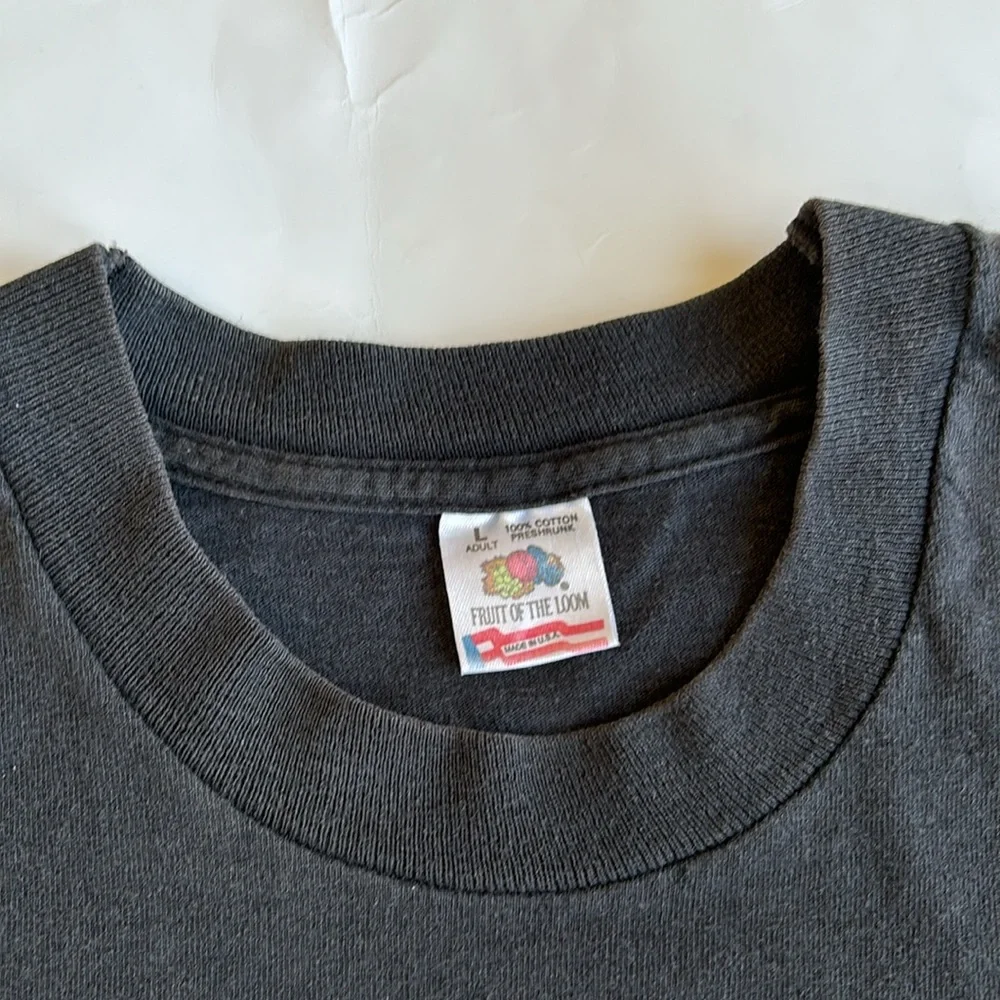 Vintage 1980 Single Stitch Tennis Livermore Black TShirt Fruit Of The Loom Large
